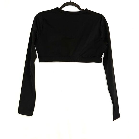 NWT n:Philanthropy Roxbury Cutout Black Long Sleeve Cropped Top XL - Picture 4 of 8